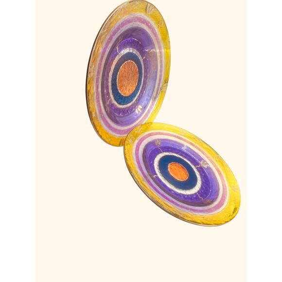 Set of 2 Hand Painted Plates 9.25” - Picture 4 of 5